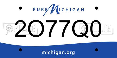 2O77Q0 Michigan License Plate