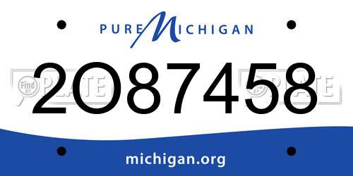 2O87458 Michigan License Plate