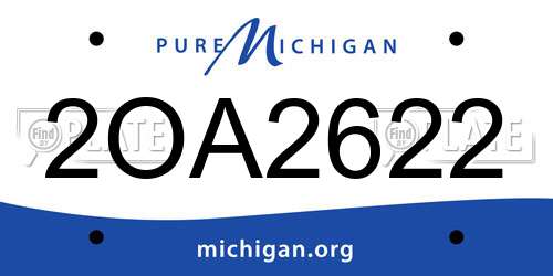 2OA2622 Michigan License Plate