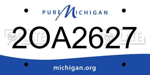 2OA2627 Michigan License Plate