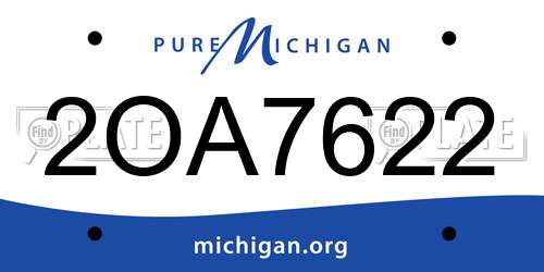 2OA7622 Michigan License Plate