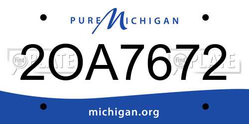 2OA7672 Michigan License Plate