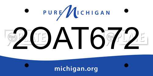 2OAT672 Michigan License Plate