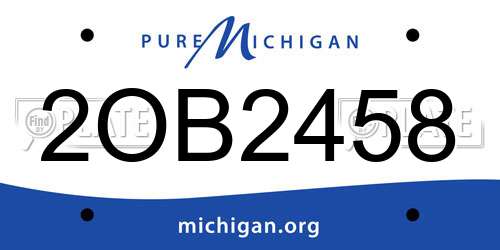 2OB2458 Michigan License Plate