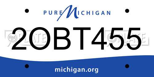 2OBT455 Michigan License Plate