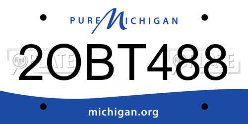 2OBT488 Michigan License Plate