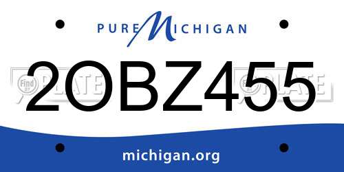 2OBZ455 Michigan License Plate