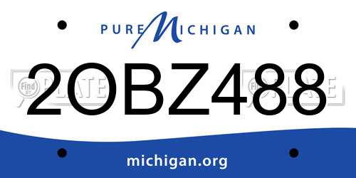 2OBZ488 Michigan License Plate