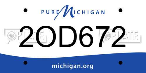 2OD672 Michigan License Plate