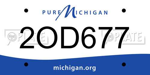 2OD677 Michigan License Plate