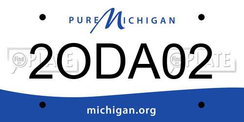 2ODA02 Michigan License Plate