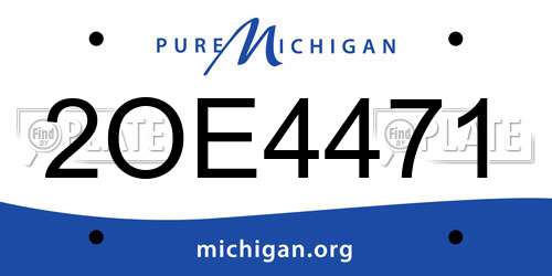 2OE4471 Michigan License Plate