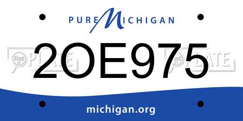2OE975 Michigan License Plate