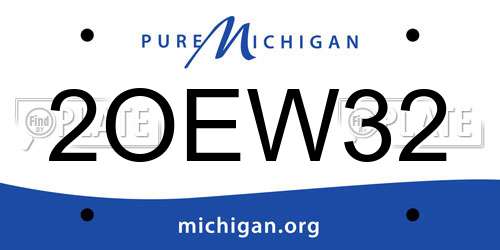 2OEW32 Michigan License Plate