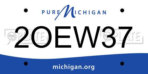 2OEW37 Michigan License Plate