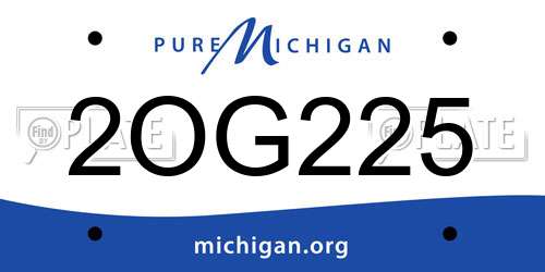 2OG225 Michigan License Plate