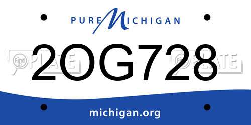 2OG728 Michigan License Plate