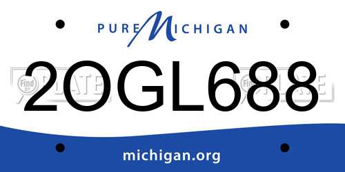 2OGL688 Michigan License Plate