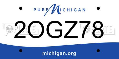 2OGZ78 Michigan License Plate