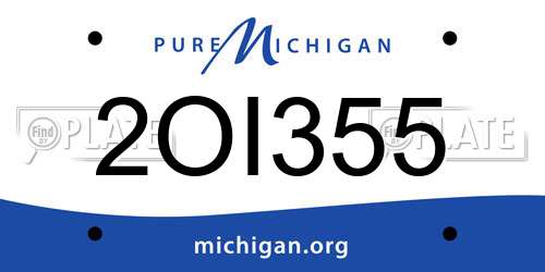 2OI355 Michigan License Plate