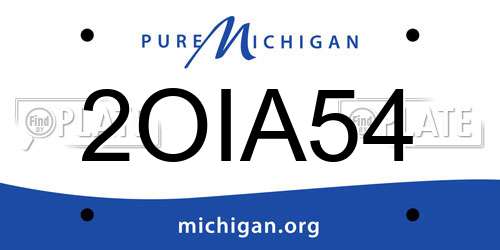 2OIA54 Michigan License Plate