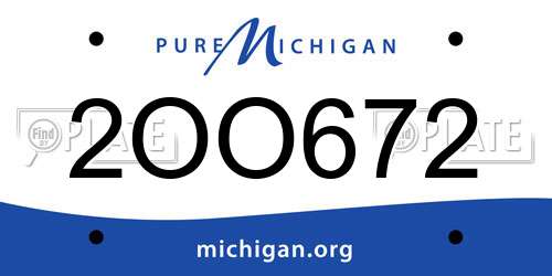 2OO672 Michigan License Plate