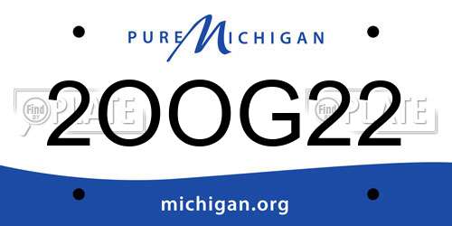 2OOG22 Michigan License Plate