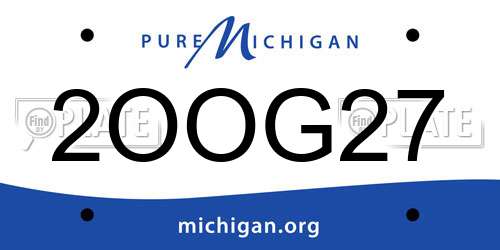 2OOG27 Michigan License Plate