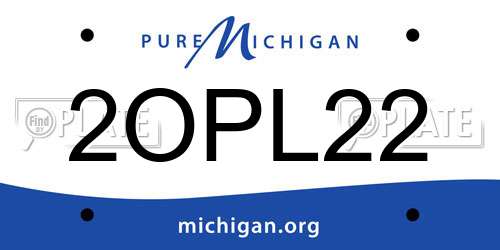 2OPL22 Michigan License Plate