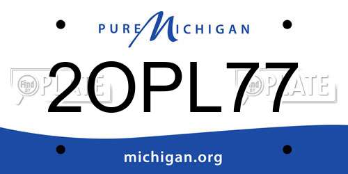 2OPL77 Michigan License Plate