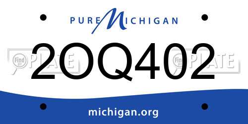 2OQ402 Michigan License Plate
