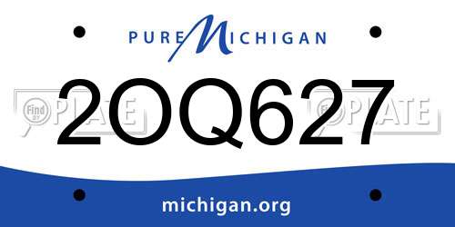 2OQ627 Michigan License Plate