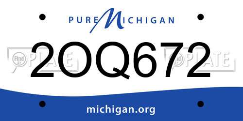 2OQ672 Michigan License Plate