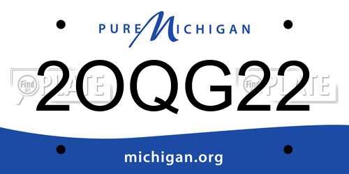 2OQG22 Michigan License Plate