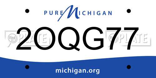 2OQG77 Michigan License Plate