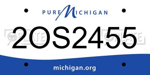2OS2455 Michigan License Plate