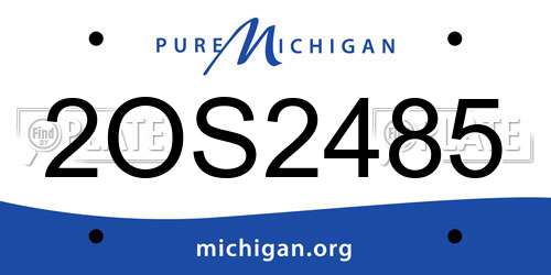 2OS2485 Michigan License Plate