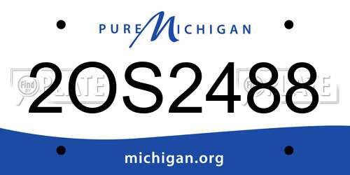 2OS2488 Michigan License Plate