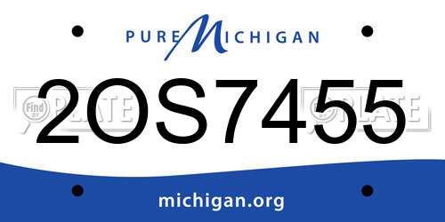 2OS7455 Michigan License Plate
