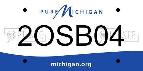 2OSB04 Michigan License Plate