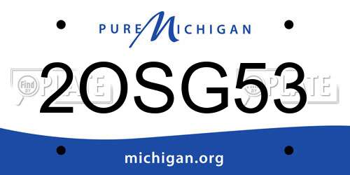 2OSG53 Michigan License Plate