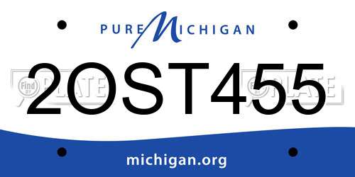 2OST455 Michigan License Plate