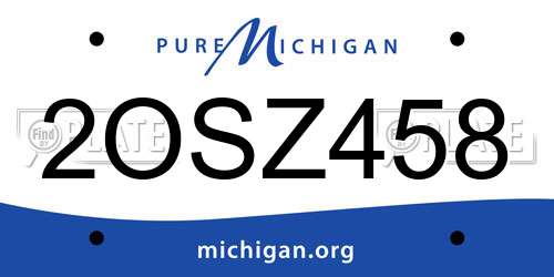 2OSZ458 Michigan License Plate