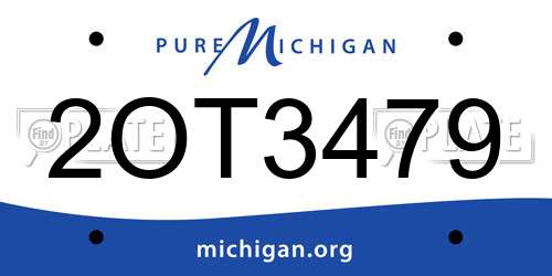 2OT3479 Michigan License Plate
