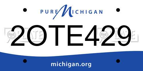 2OTE429 Michigan License Plate