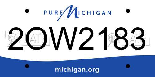 2OW2183 Michigan License Plate