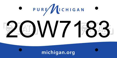 2OW7183 Michigan License Plate