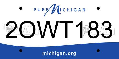 2OWT183 Michigan License Plate