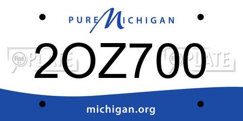2OZ700 Michigan License Plate