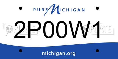 2P00W1 Michigan License Plate